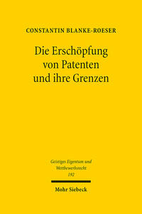 Vorderes Coverbild Die Erschöpfung von Patenten und ihre Grenzen