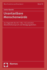 Vorderes Coverbild Unantastbare Menschenwürde