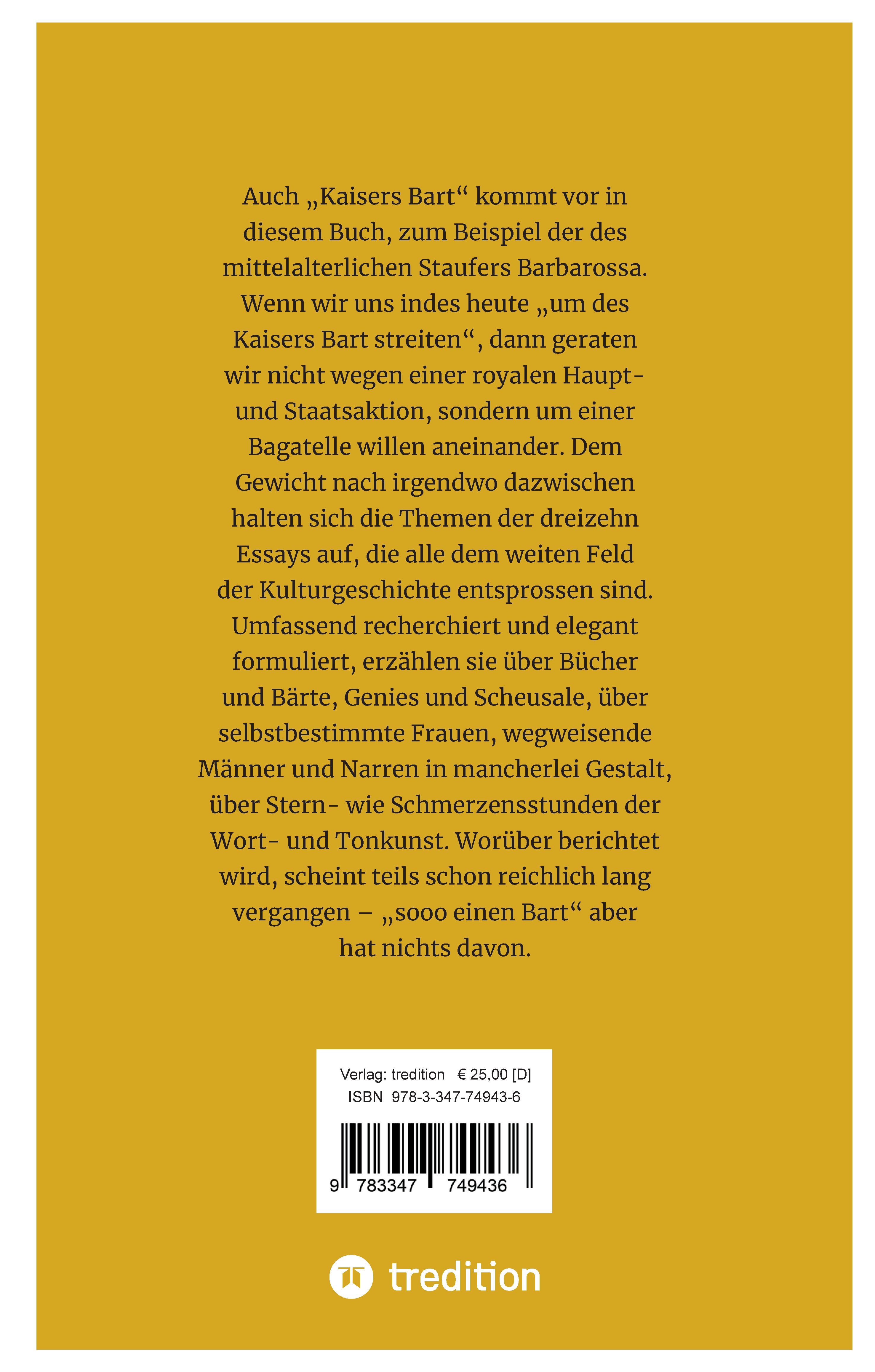 Rückseitencover Kaisers Bart