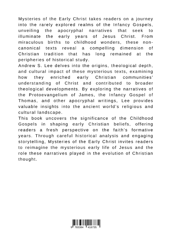 Rückseitencover Mysteries of the Early Christ: An Exploration of the Infancy Gospels