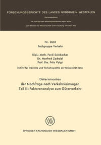 Vorderes Coverbild Determinanten der Nachfrage nach Verkehrsleistungen