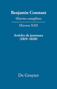 Vorderes Coverbild Articles de journaux (1819–1820)