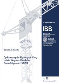Vorderes Coverbild Optimierung der Eignungsprüfung bei der Vergabe öffentlicher Bauaufträge nach VOB/A