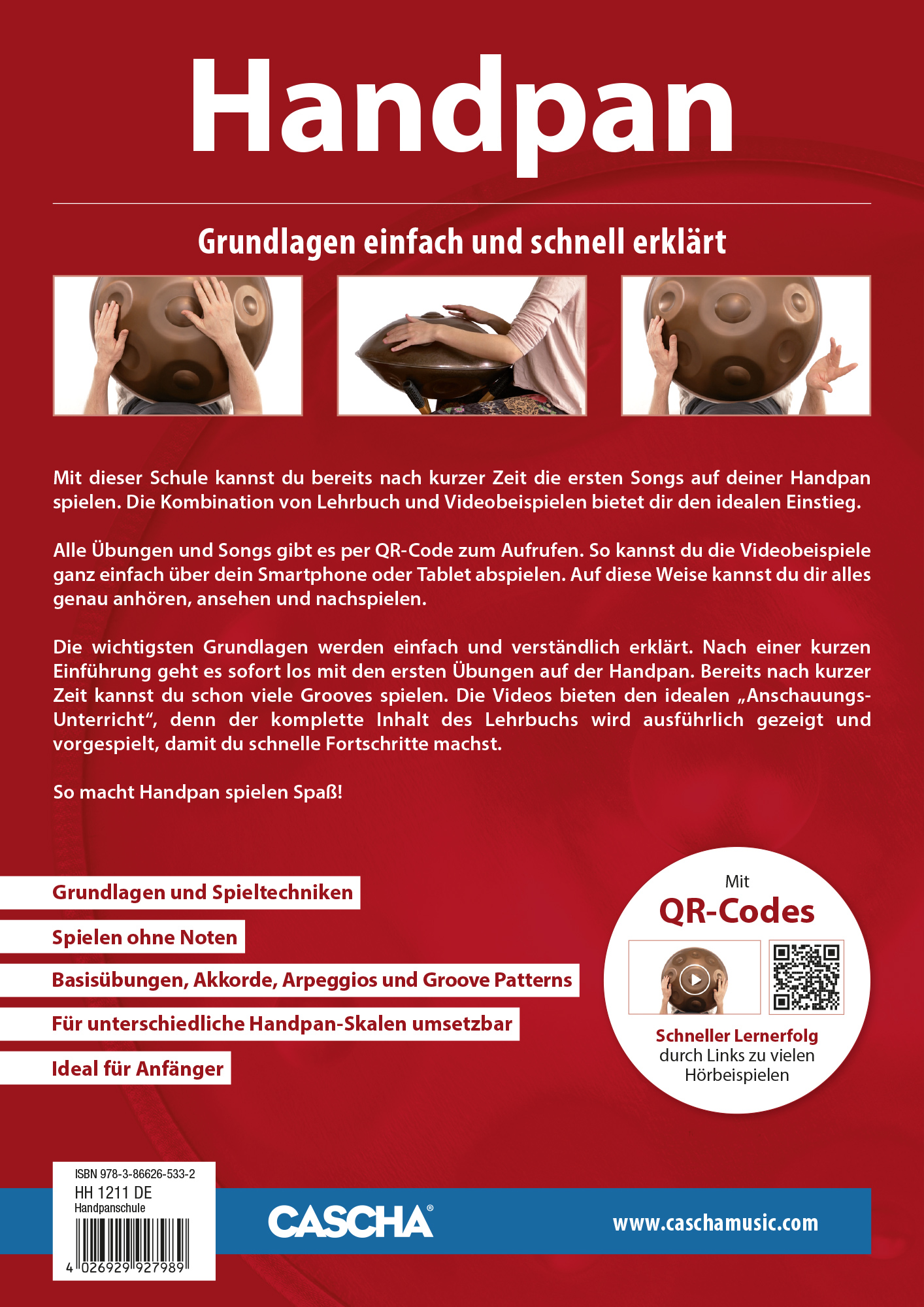 Rückseitencover Handpan schnell und einfach lernen