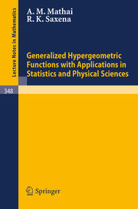 Vorderes Coverbild Generalized Hypergeometric Functions with Applications in Statistics and Physical Sciences