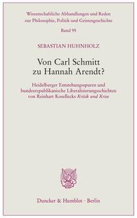 Vorderes Coverbild Von Carl Schmitt zu Hannah Arendt?
