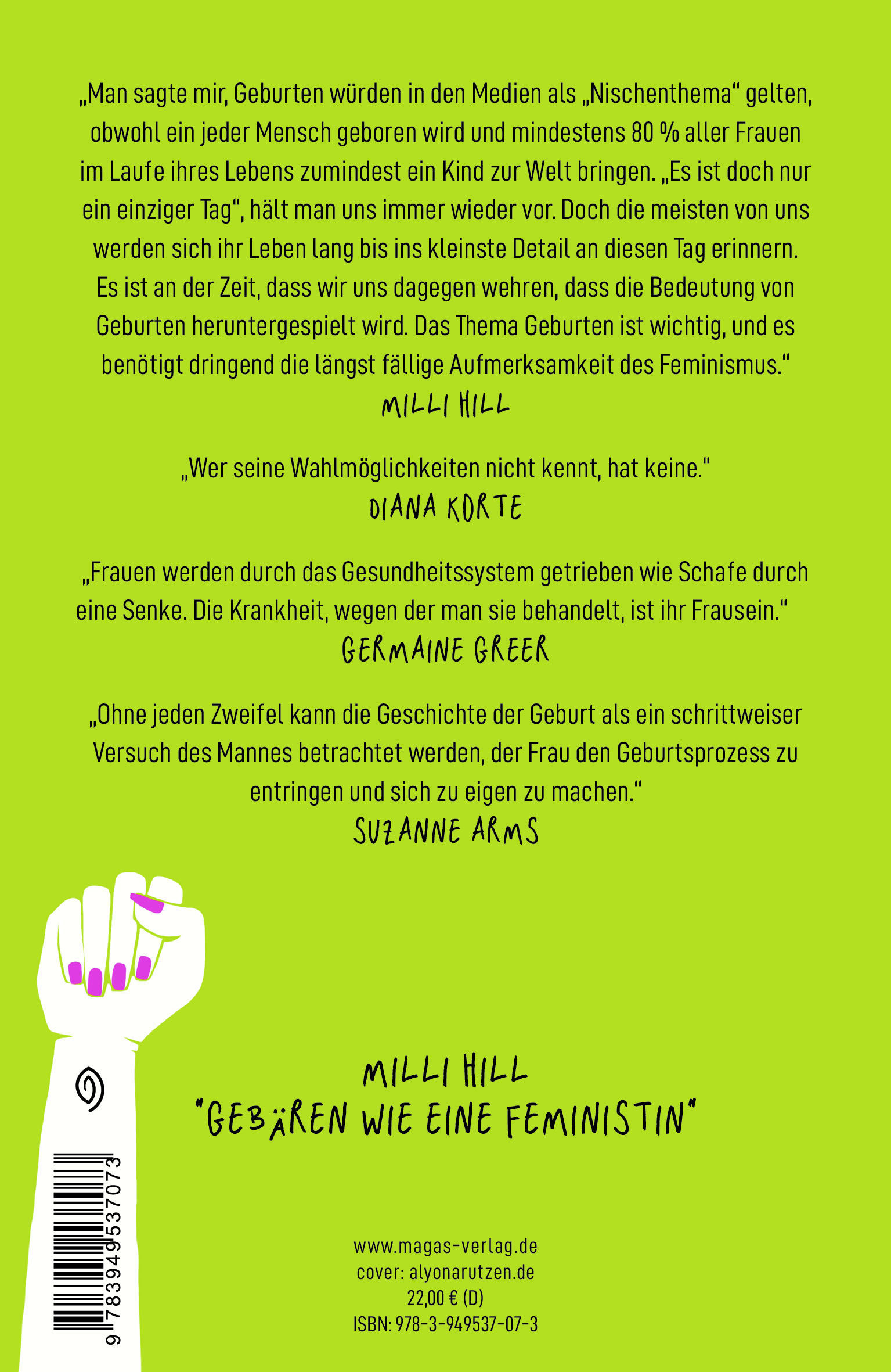 Rückseitencover Gebären wie eine Feministin