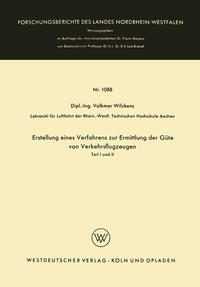 Vorderes Coverbild Erstellung eines Verfahrens zur Ermittlung der Güte von Verkehrsflugzeugen
