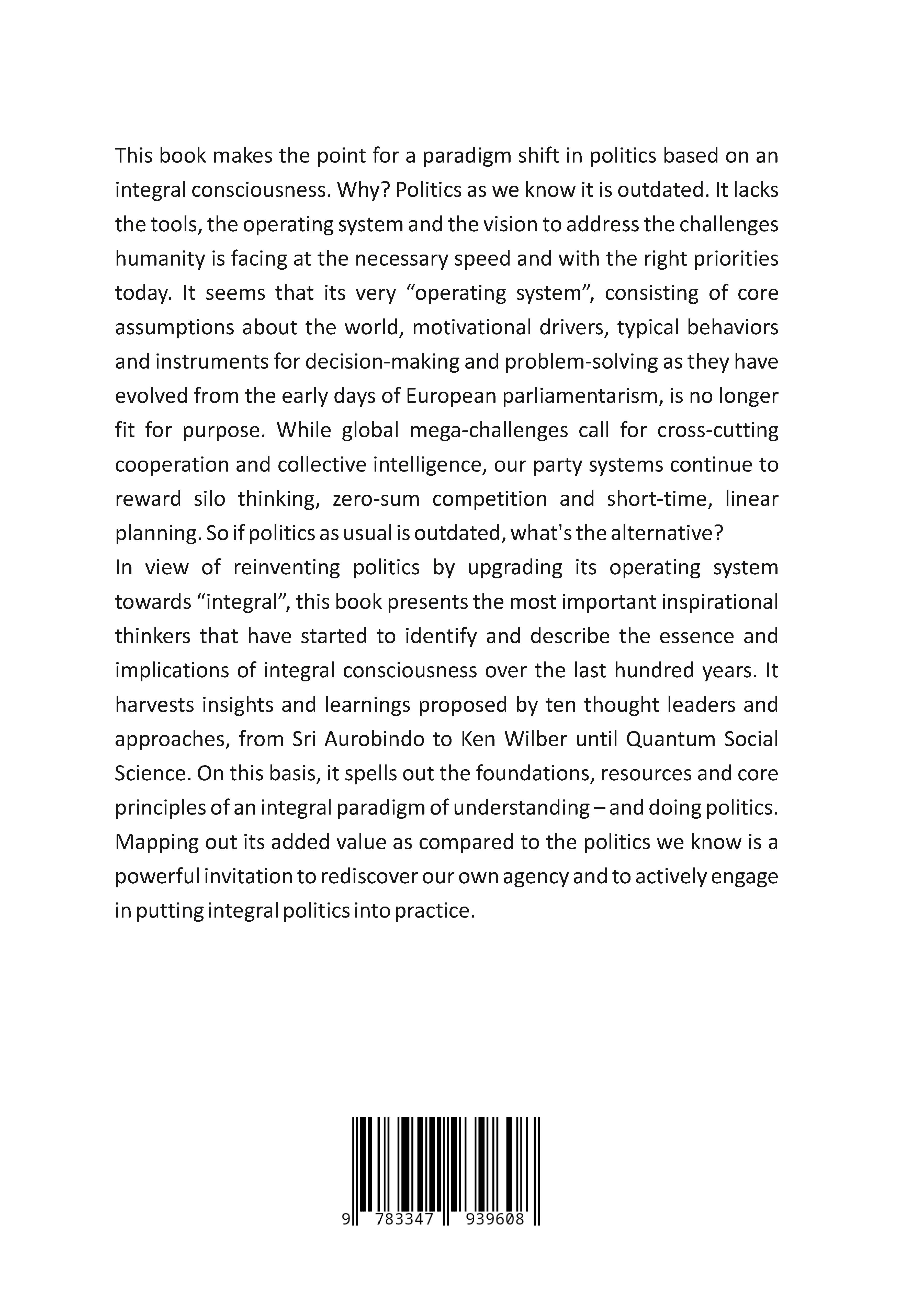 Rückseitencover Foundations, Principles — an Inspirational Resources of Integral Politics