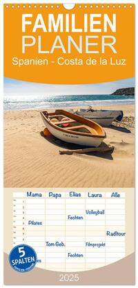 Vorderes Coverbild Familienplaner 2025 - Spanien - Costa de la Luz mit 5 Spalten (Wandkalender, 21 x 45 cm) CALVENDO