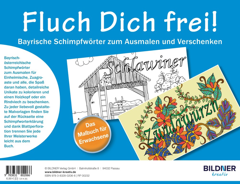 Rückseitencover Das Malbuch für Erwachsene: Fluch Dich frei