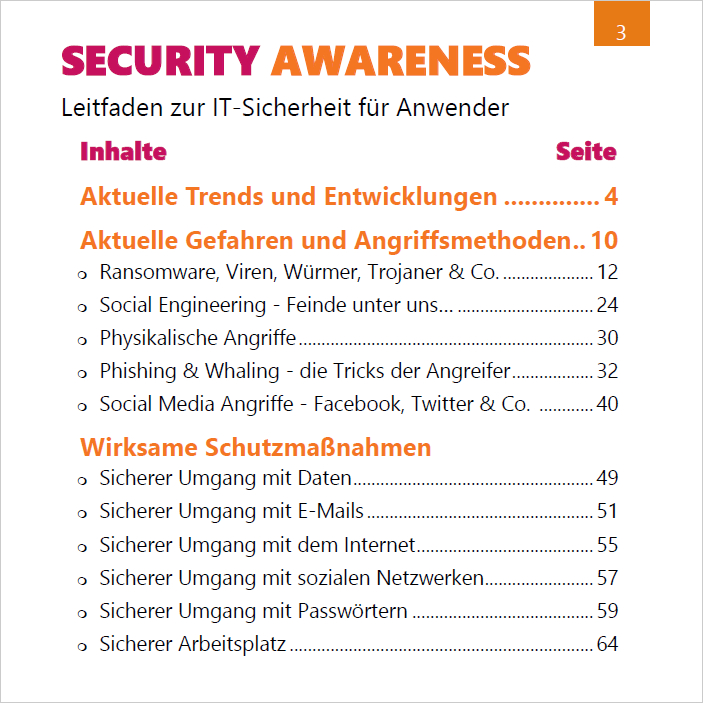 Beispielinhalt (Bild) SECURITY AWARENESS