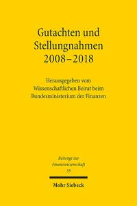 Vorderes Coverbild Gutachten und Stellungnahmen 2008-2018