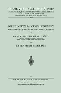 Vorderes Coverbild Die Stumpfen Bauchverletzungen