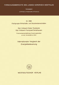 Vorderes Coverbild Internationaler Vergleich der Energiebesteuerung