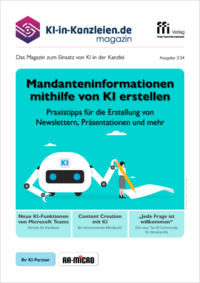 Vorderes Coverbild KI in Kanzleien-Magazin 2/24