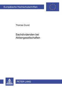 Vorderes Coverbild Sachdividenden bei Aktiengesellschaften