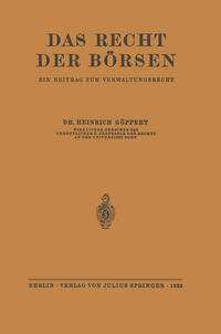Vorderes Coverbild Das Recht der Börsen