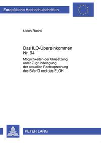Vorderes Coverbild Das ILO-Übereinkommen Nr. 94