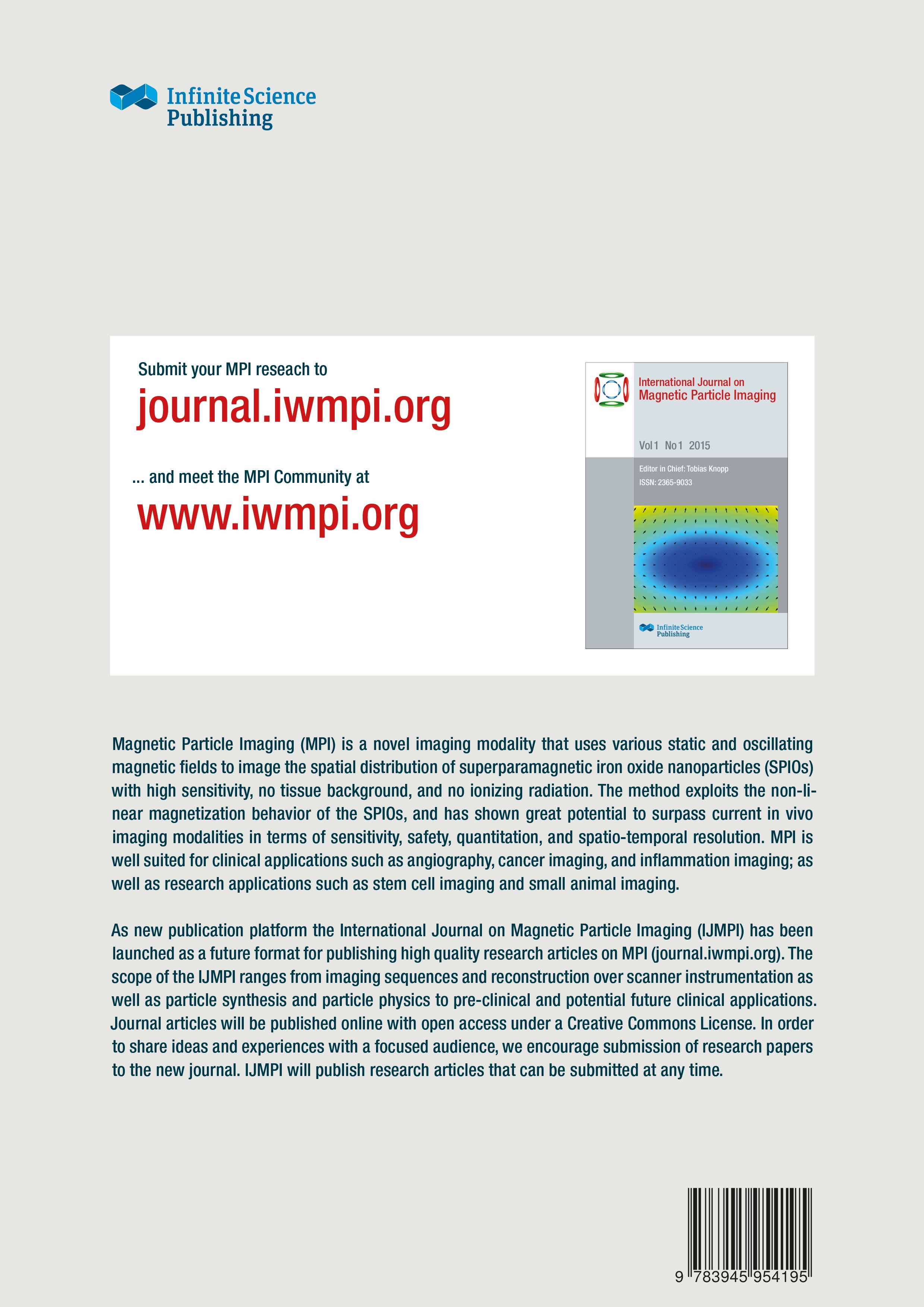 Rückseitencover 6th International Workshop on Magnetic Particle Imaging (IWMPI 2016)