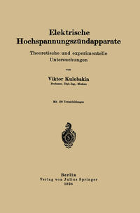 Vorderes Coverbild Elektrische Hochspannungszündapparate
