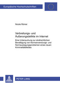 Vorderes Coverbild Verbreitungs- und Äußerungsdelikte im Internet