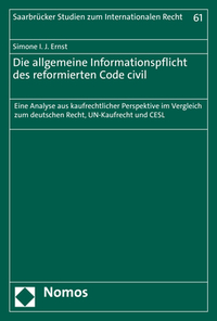 Vorderes Coverbild Die allgemeine Informationspflicht des reformierten Code civil