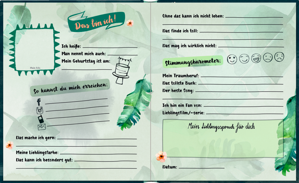 Beispielinhalt (Bild) Freundebuch - Handlettering - Life is better with friends