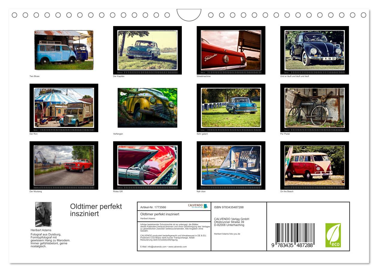 Beispielinhalt (Bild) Oldtimer perfekt insziniert (Wandkalender 2025 DIN A4 quer), CALVENDO Monatskalender