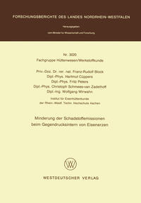 Vorderes Coverbild Minderung der Schadstoffemissionen beim Gegendrucksintern von Eisenerzen