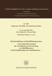 Vorderes Coverbild Berufsausbildung und Beschäftigungssystem