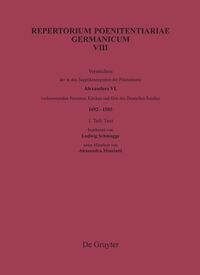 Vorderes Coverbild Verzeichnis der in den Supplikenregistern der Pönitentiarie Alexanders VI. vorkommenden Personen, Kirchen und Orte des Deutschen Reiches (1492-1503)