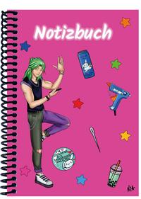 Vorderes Coverbild A 4 Notizbuch Manga Quinn, pink, blanko