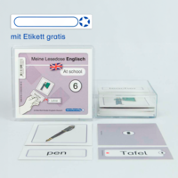 Vorderes Coverbild Meine Lesedose Englisch 6 - At school - Grundwortschatz Deutsch - Englisch - DaZ - Jetzt neu mit Etikett zum Beschriften