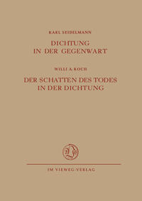 Vorderes Coverbild Dichtung in der Gegenwart. Der Schatten des Todes in der Dichtung