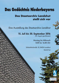 Vorderes Coverbild Das Gedächtnis Niederbayerns. Das Staatsarchiv Landshut stellt sich vor