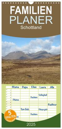 Vorderes Coverbild Familienplaner 2025 - Schottland mit 5 Spalten (Wandkalender, 21 x 45 cm) CALVENDO