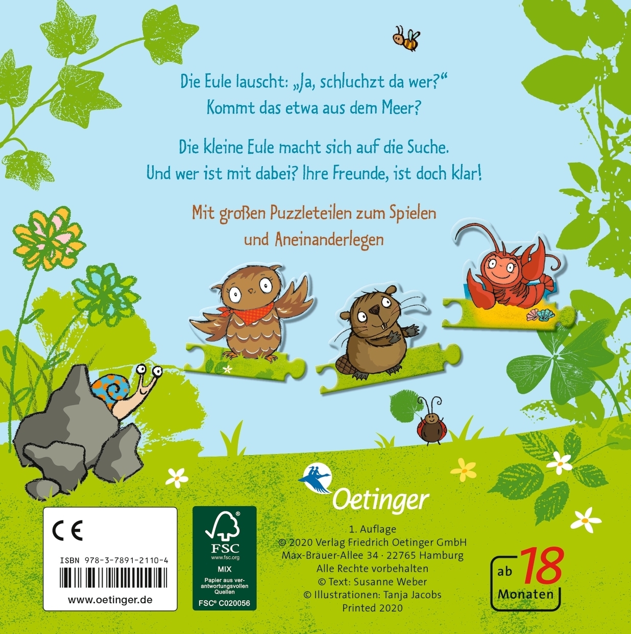 Rückseitencover Die kleine Eule. Mein erster Puzzlespaß