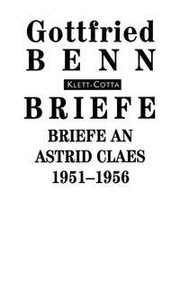 Vorderes Coverbild Briefe an Astrid Claes: 1951-1956 (Briefe)