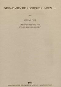 Vorderes Coverbild Neuassyrische Rechtsurkunden III