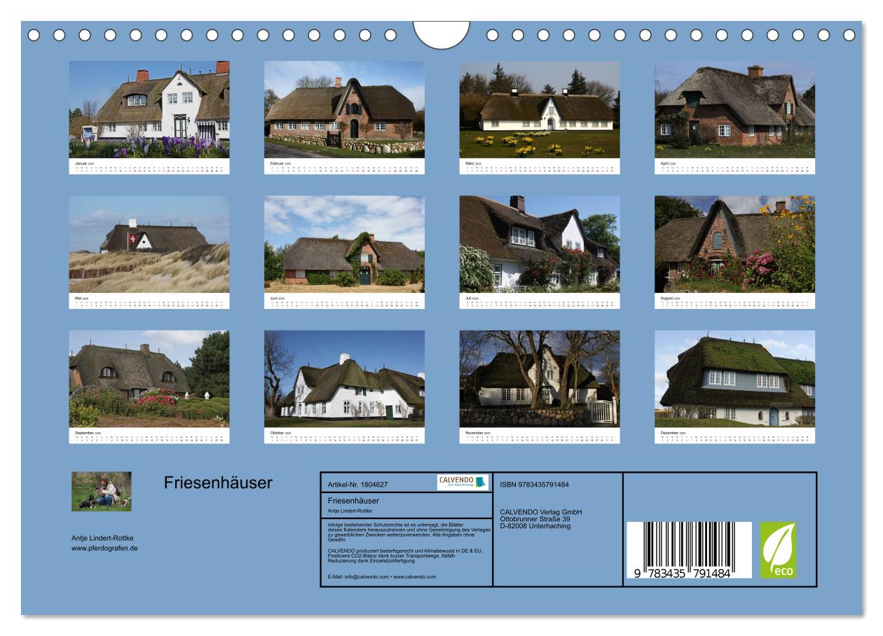 Beispielinhalt (Bild) Friesenhäuser (Wandkalender 2025 DIN A4 quer), CALVENDO Monatskalender