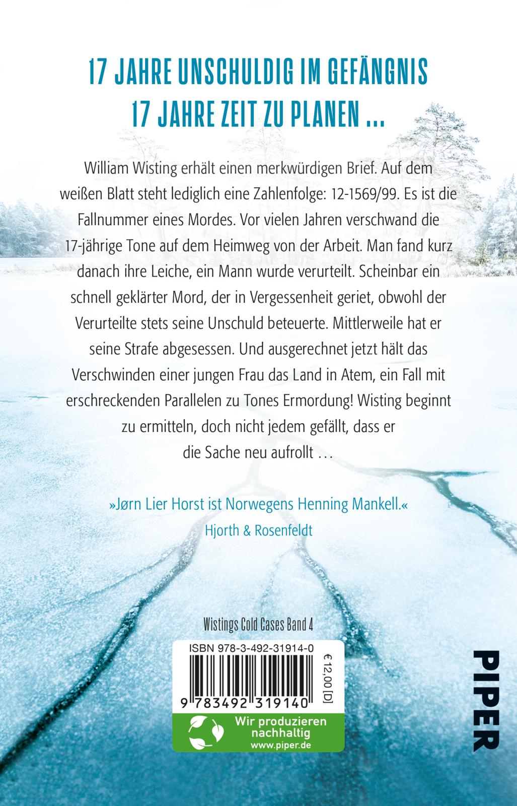 Rückseitencover Wisting und der See des Vergessens