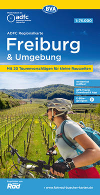 Vorderes Coverbild ADFC-Regionalkarte Freiburg und Umgebung 1:75.000, reiß- und wetterfest, GPS-Tracks Download
