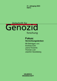 Vorderes Coverbild Zeitschrift für Genozidforschung 21. Jahrgang 2023, Heft 2