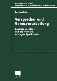Vorderes Coverbild Versprecher und Genusverarbeitung