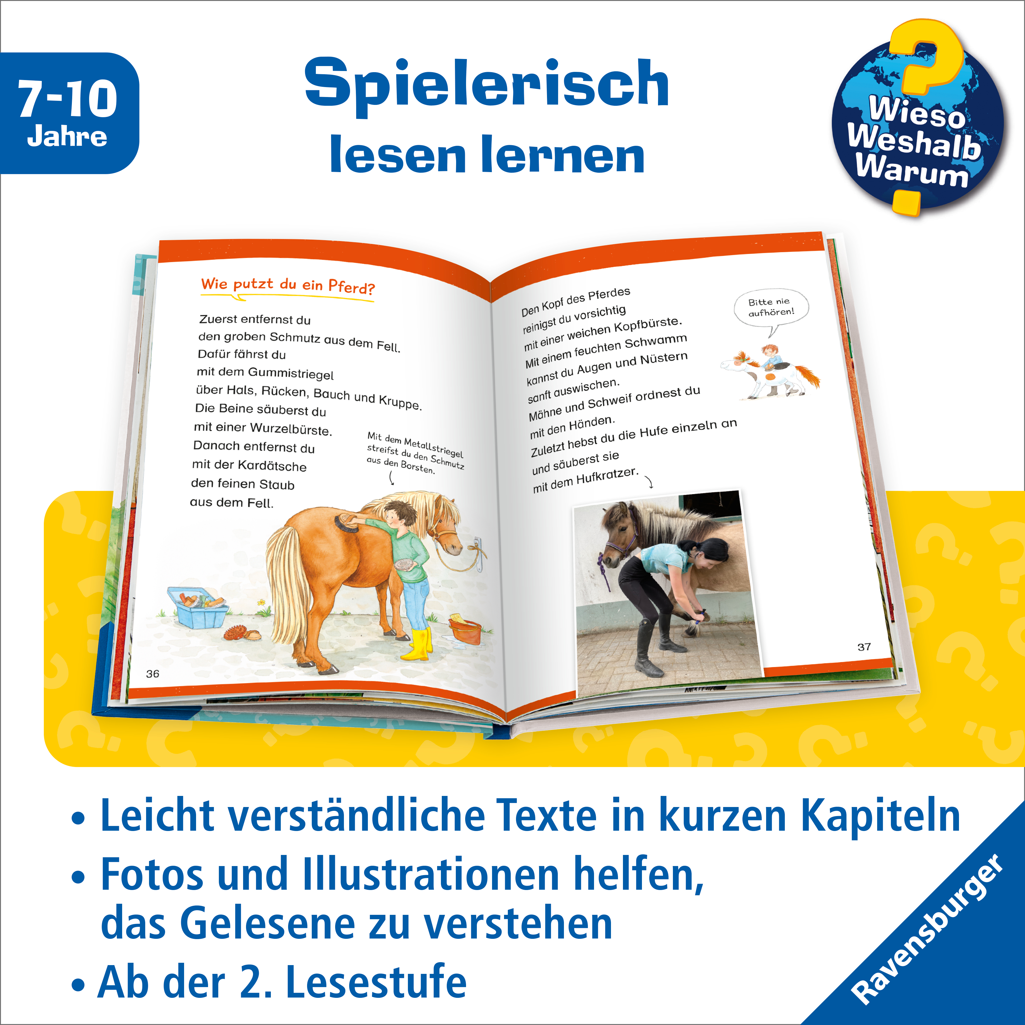 Beispielinhalt (Bild) Wieso? Weshalb? Warum? Erstleser, Band 6 - Pferde