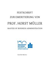 Vorderes Coverbild Zur Emeritierung von Prof. Horst Müller