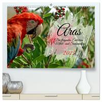 Vorderes Coverbild Aras - die fliegenden Edelsteine Mittel- und Südamerikas (hochwertiger Premium Wandkalender 2025 DIN A2 quer), Kunstdruck in Hochglanz