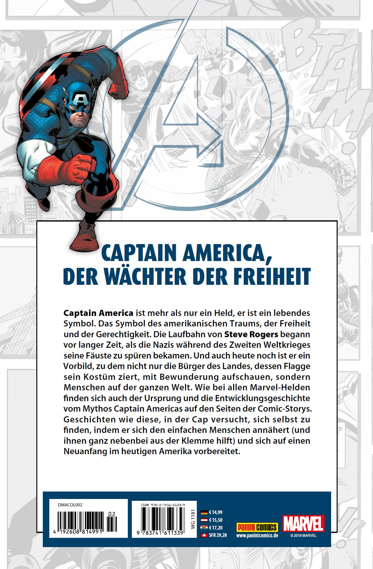 Rückseitencover Avengers Collection: Captain America