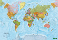 Vorderes Coverbild Wandkarte: Die Welt, deutsch, Poster 1:40.000.000, Plano in Rolle